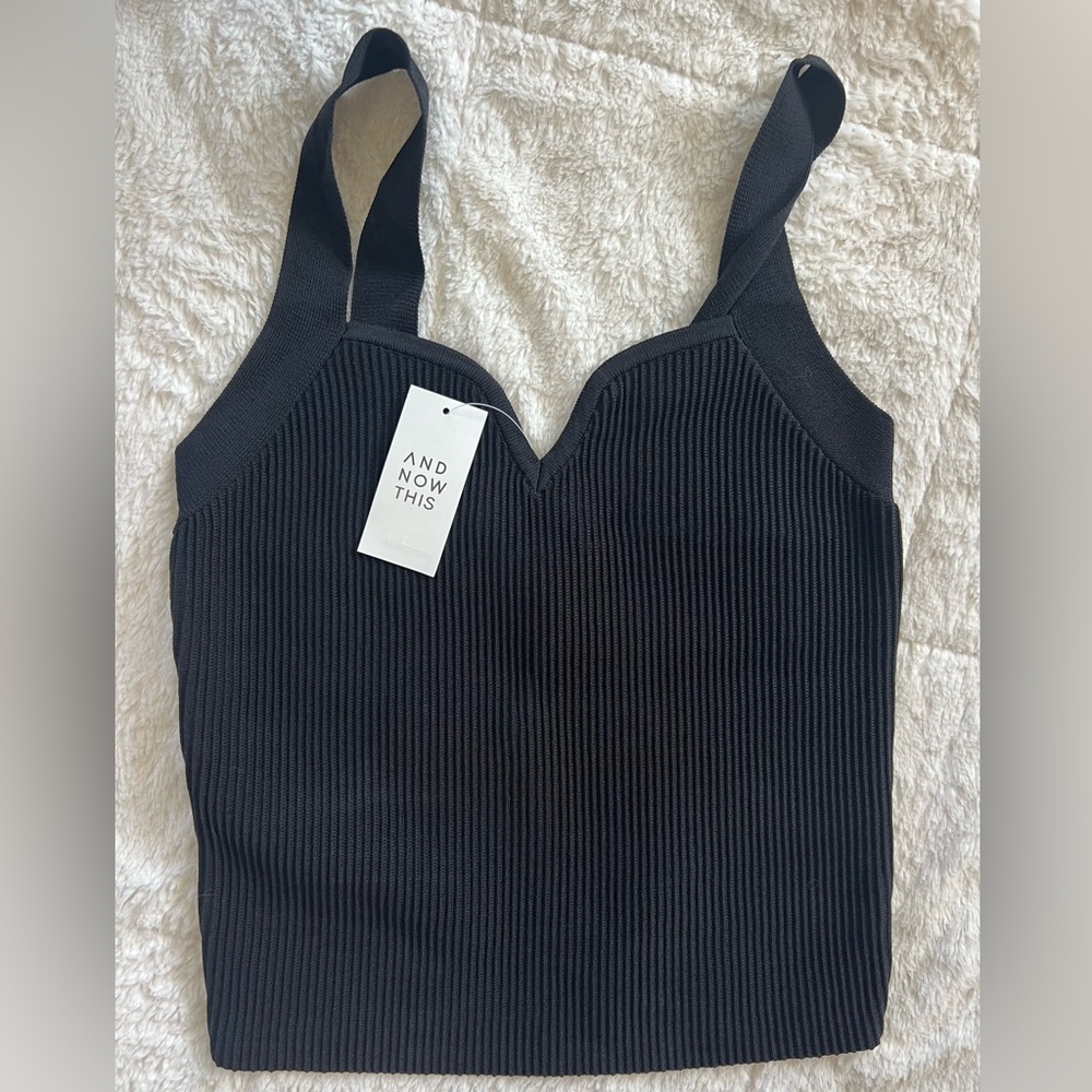 And Now This Black Ribbed Tank Top